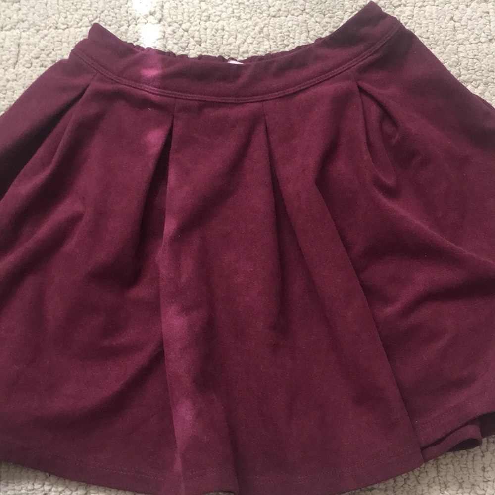 Maroon suede skater skirt